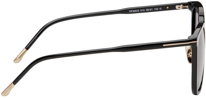 New Tom Ford FT 0949D 949D S 01A Shiny Black Frame Smoke Gray Lens