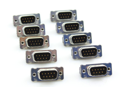 Qty 10 DB9 Male Connector 9-PIN RS232 Serial Port TE Connectivity 2-5748003-0