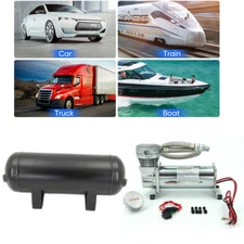 3-Gallon Air Tank and Suspension Compressor with 1/4 NPT Air Ride Suspension kit