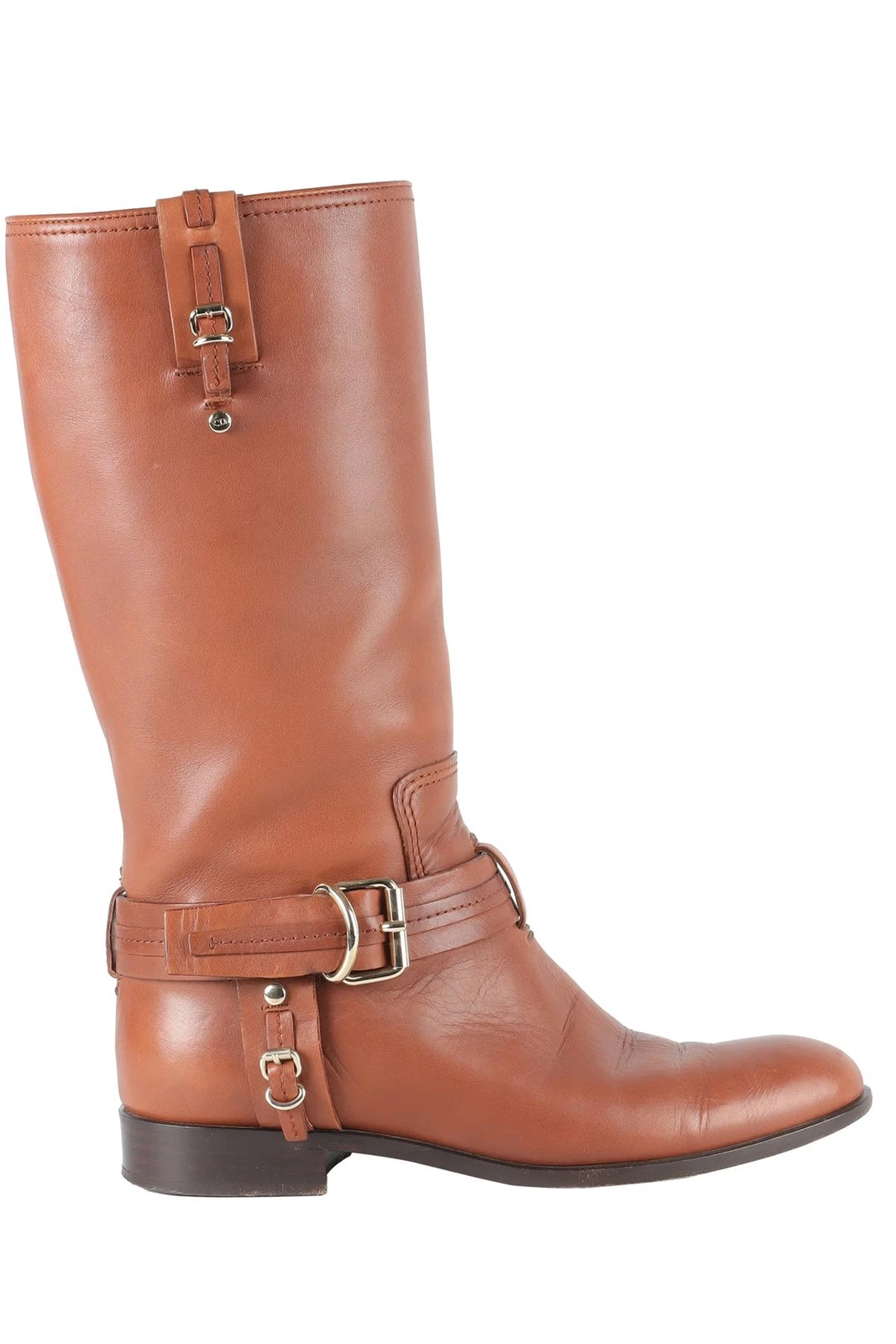 BOTTES HAUTES EN CUIR MARRON CHRISTIAN DIOR EU 36 UK 3 US 6
