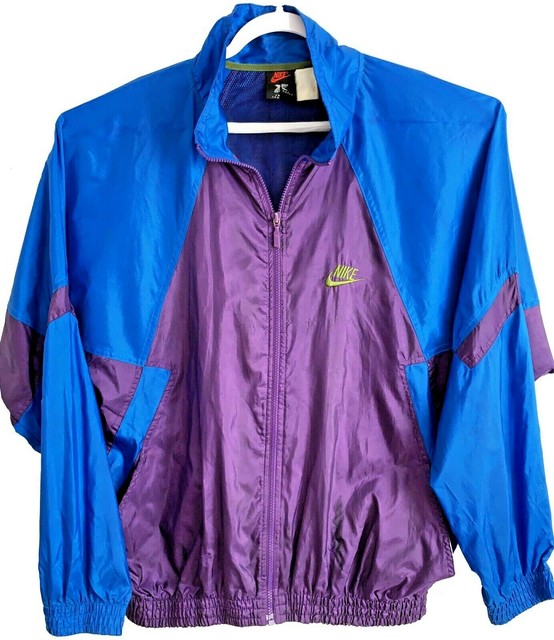 Vintage 90s Nike Cross Training Windbreaker Track Suit Jacket Rare Purple Blue L | eBay