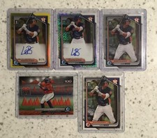 2024 Bowman Chrome Luis Baez 1st Yellow Auto 1/75, Mojo Auto, Chrome, 5 Card Lot
