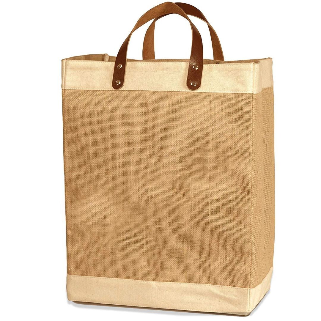 6 Pack Burlap Tote Bags With Handles Reusable Small Jute Gift