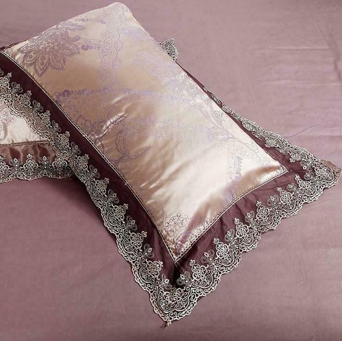 Luxury Thick Fabric Lace Bed skirt Bed cover Bedspread Pillowcases 4pcs Bedding Set
