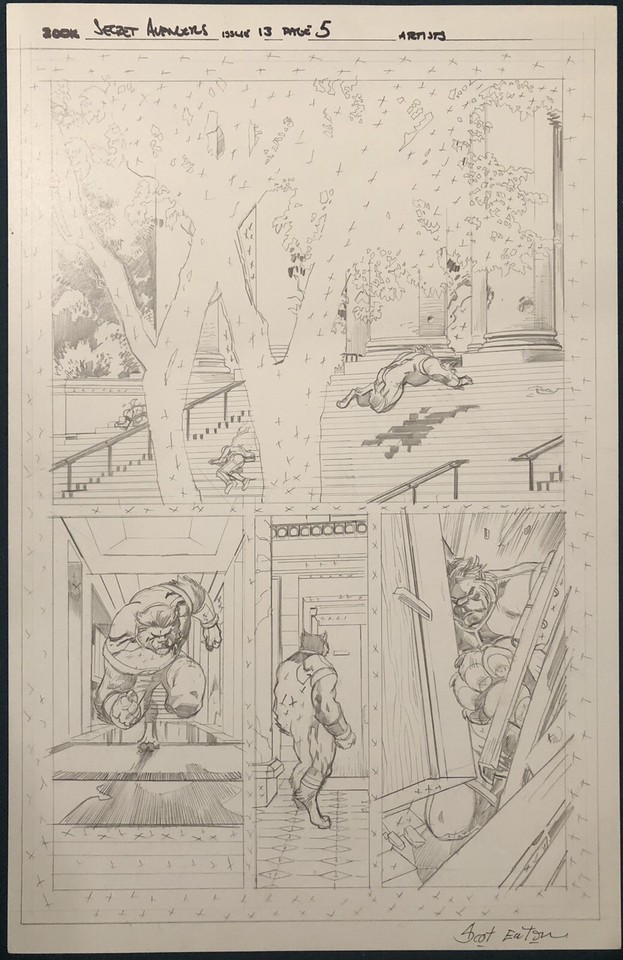 SCOT EATON SECRET AVENGERS 13 ORIGINAL COMIC BOOK ART PAGE X-MEN BEAST OA CGC Comic Art