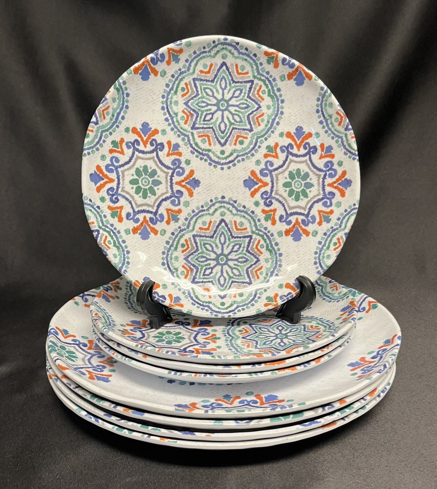 Set of 8 CYNTHIA ROWLEY Melamine Medallion Plates 8.25" & 11" eBay