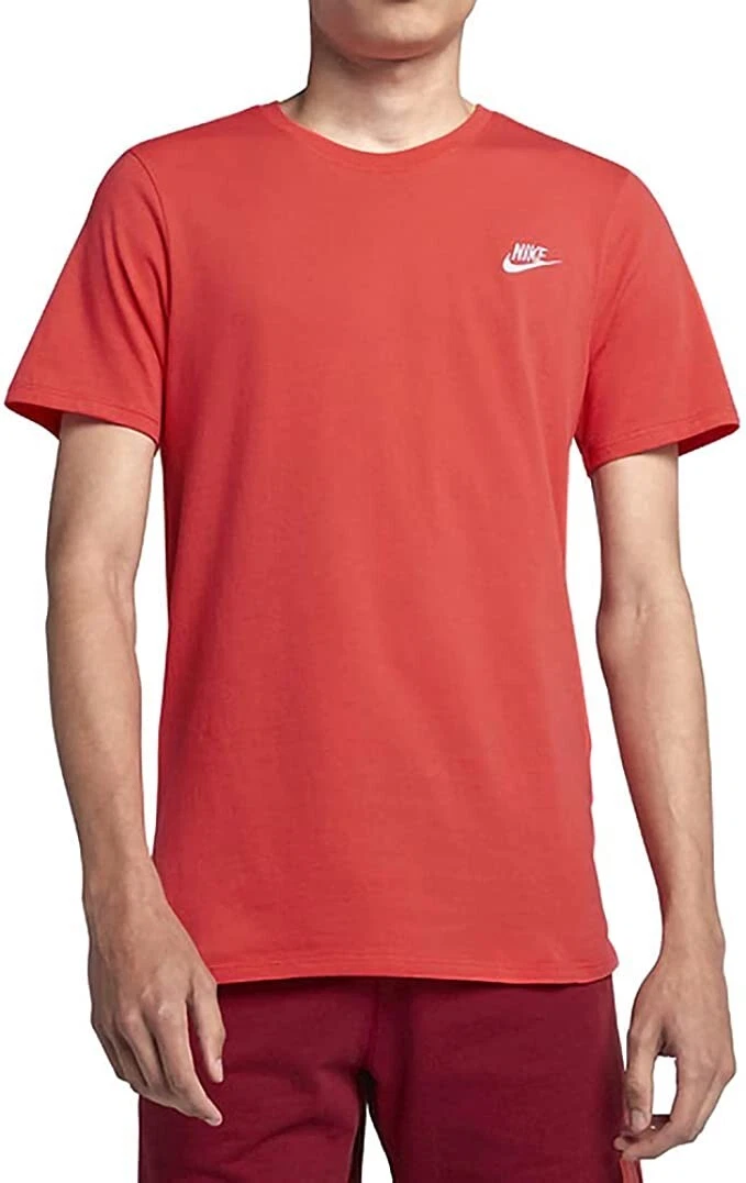 Nike Mens Sportswear T Shirt Rush Coral White Size X SMALL