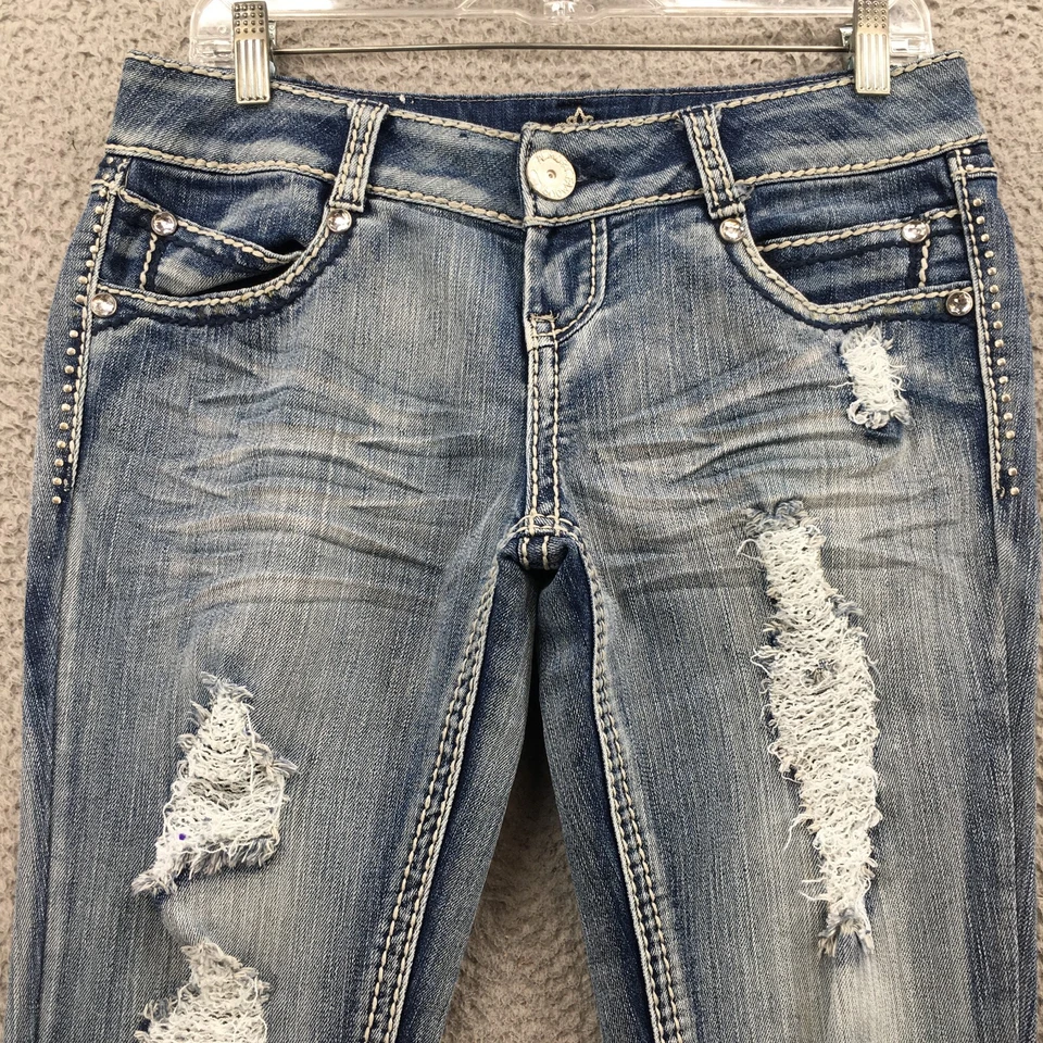 Почти знаменитый всегда сказочный узкие джинсы молодежи 9 (фактический 32 x 33) синий джинсовой ткани молнии - Изображение 2 из 4