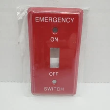 Morris Utility Toggle EMERGENCY SWITCH Cover Plate Red Metal #83500