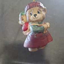 Vintage CARING CRITTER Jasco TEDDY BEAR Chimer 3" Bell Christmas Ornament