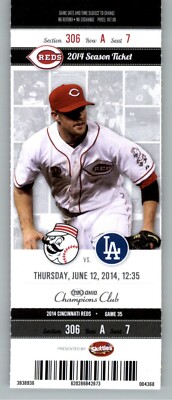 Los Angeles Dodgers vs Cincinnati Reds 6/12/2014 Full Ticket - Joey Votto