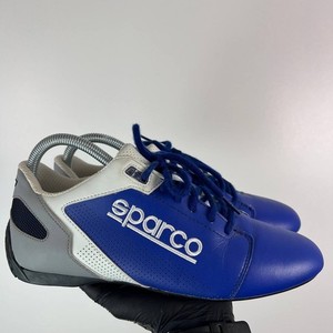 Sparco Racing Driving Shoes Blue Grey Leather Motorsport EU 40