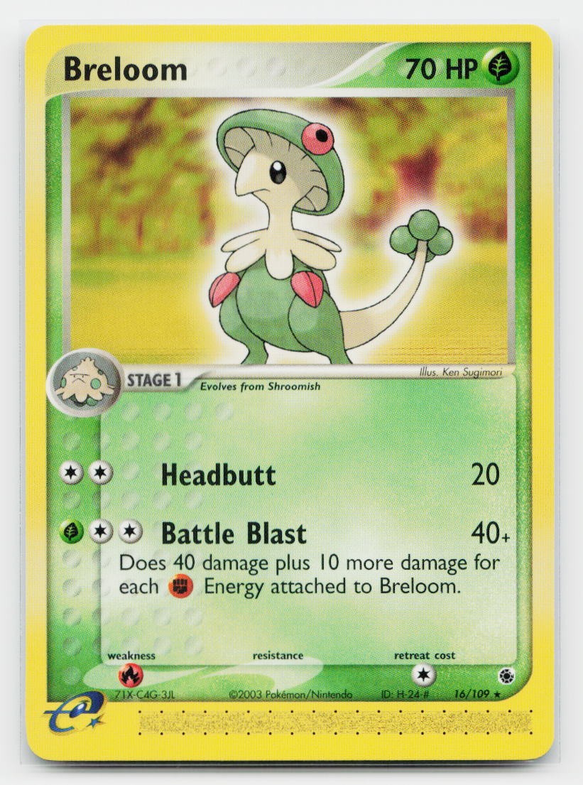 Breloom Rare Ruby and Sapphire 16/109 Pokemon TCG