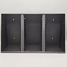 Vintage Laserline CD Storage Wall Mount Rack Black Plastic Holds 60 CDs