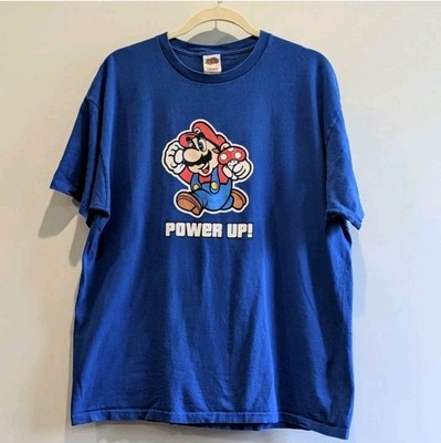 Vintage Y2K Mario Bros Graphic T Shirt 1 Up Mushroom Nintendo Men s XL 
