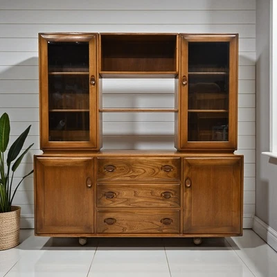 Ercol Windsor Sideboard Display Cabinets Golden Dawn #455D FREE* UK Delivery - Image 1 of 4