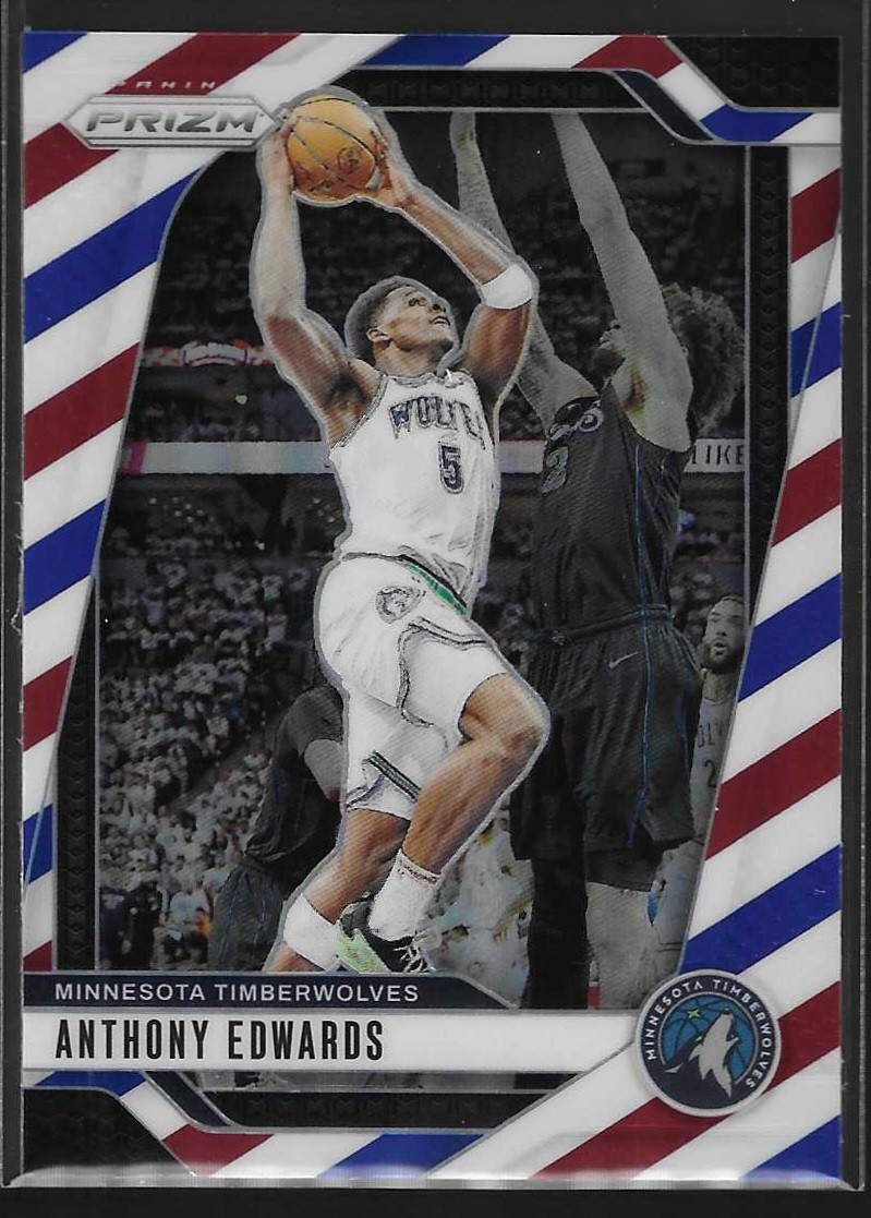 Anthony Edwards 2024-25 Panini Prizm Red White & Blue Prizm #100
