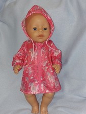 Puppen Kleidung Einhorn Fee Regen Mantel Jacke pink für New Baby Born 43cm