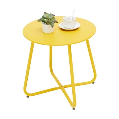 Juserox Outdoor Table Small Patio Side Table Waterproof Round Metal Side Table - Image 1 of 4