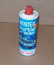 1964 Vintage WINTER Turtle Wax Featuring Car Lithograph - 1 Pint  RARE 75%+ Full
