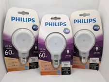 Three (3) PHILIPS Slim Led E26 60w Bulb Dimmable 2700k 800 Lumens Soft White