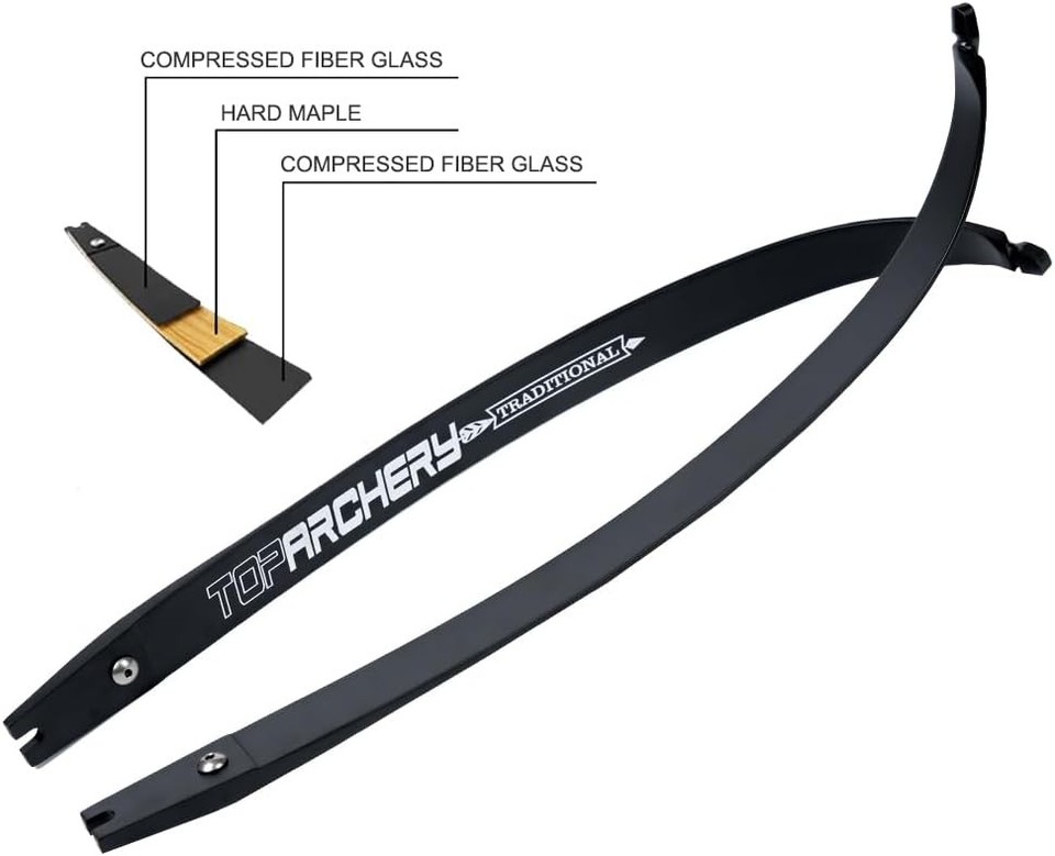 Arc Recourbé TOPARCHERY ILF Takedown 25-60 Lbs 62" - Pour Chasse Et Compétition - Droitier