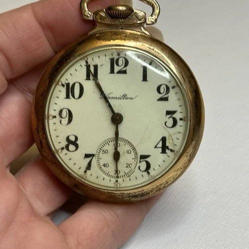 Antique Hamilton 944 Size 18s 19j Railroad Grade President Case GF Pocket Watch