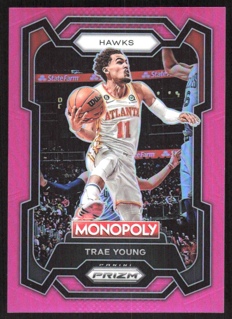 10253F 2023-24 Panini Prizm Monopoly #4 Trae Young Pink #/149