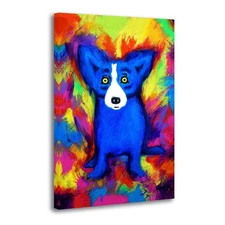 George Rodrigue Blue Dog-I Am An Artist Home Decor Wall Art Canvas Print Poster