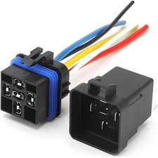 1 Pack Waterproof Relay with Harness, 5-Pin SPDT 12V 40/30 AMP, Heavy Duty 12 AW