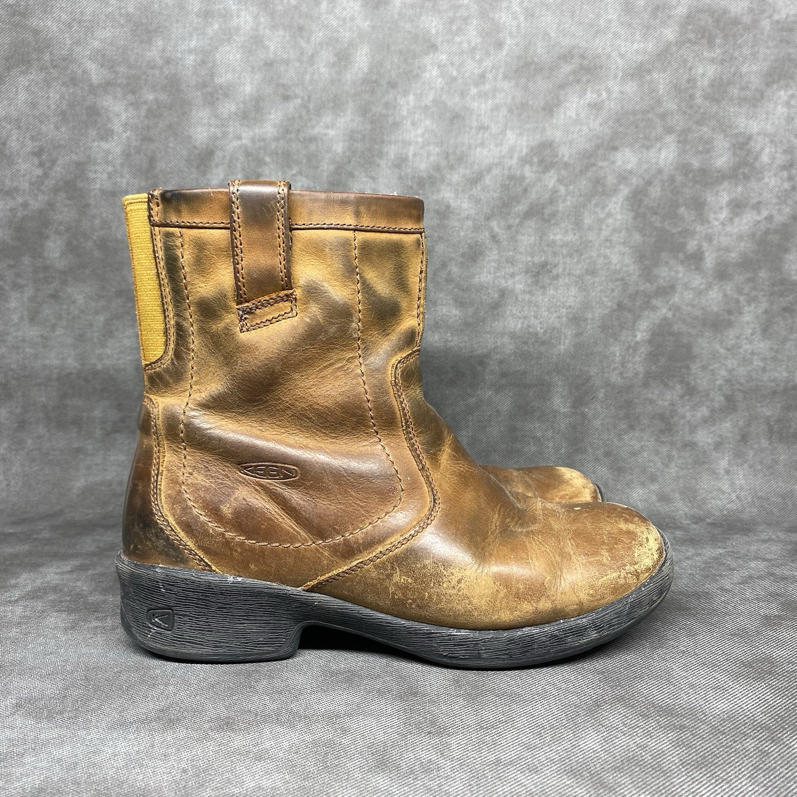 Keen Boots Womens Tyretread Ankle Bootie Brown Pull On Casual