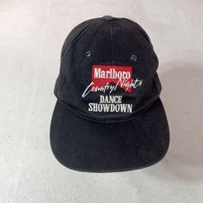 Vintage Marlboro Hat Cap Strap Back One Size Black Country Nights Dance Showdown