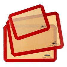 3 Non-Stick Silicone Baking Mats - 1x 1/4 She...