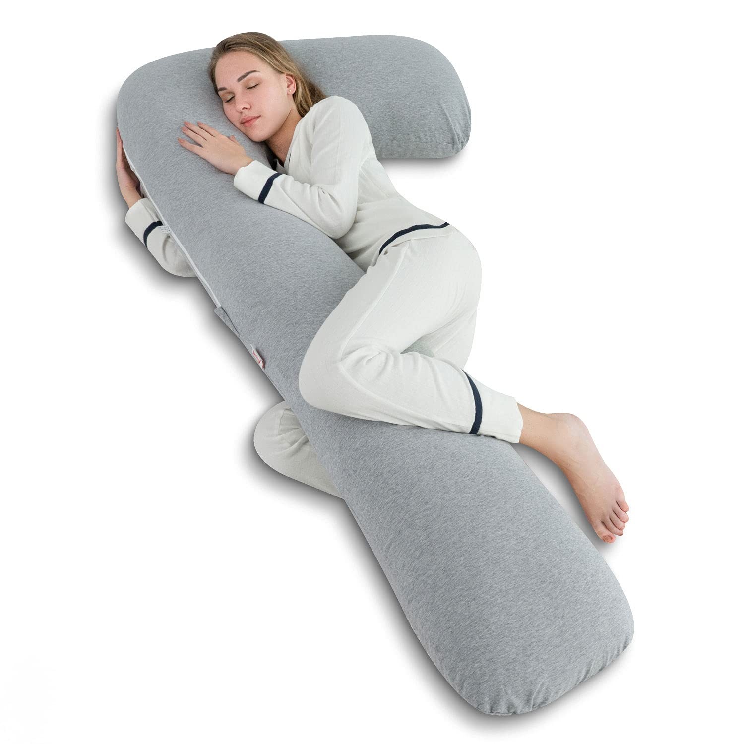 With Jersey Cover, L Shaped Full Body Pillow For ...