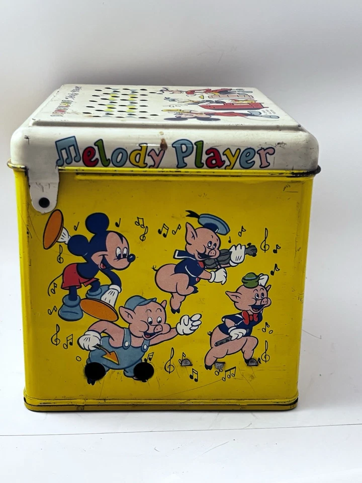 Caja de música de juguete Disneyland Melody Maker 1956 de colección. J Chein Tin Walt Disney Dumbo Foto 4 de 4