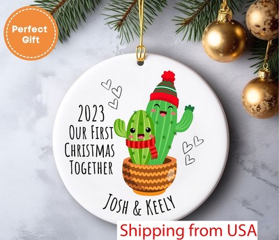 Our First Christmas Together Ornament, 2025 Custom Ceramic Christmas Tree Bau...