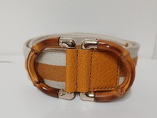 Gucci Double Ring Bamboo Canvas Belt Buckle