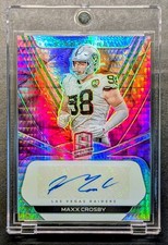 MAXX CROSBY Auto 2020 Panini Spectra Signatures Neon Pink Hyper Prizm SP /25