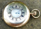 NO RESRV Gold Filled 1900 WALTHAM Half Hunter Pocket Watch Vintage Antique Scrap