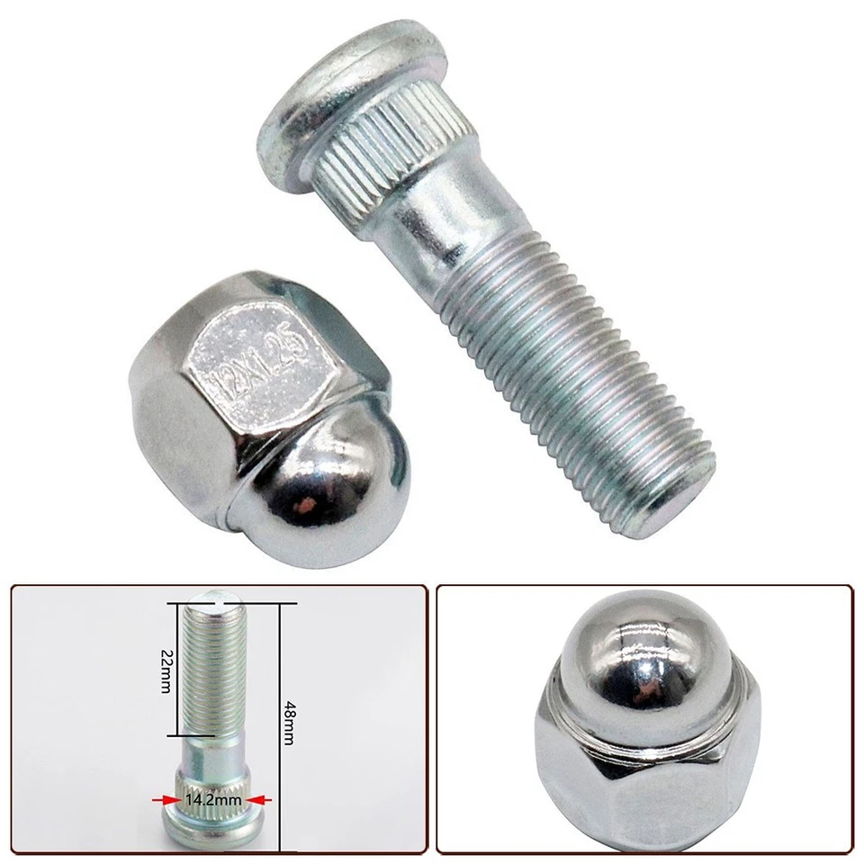 Heavy Duty Wheel Hub Bolt Stud & Nut Set for Forester 20092019 Long lasting - Image 2 of 4