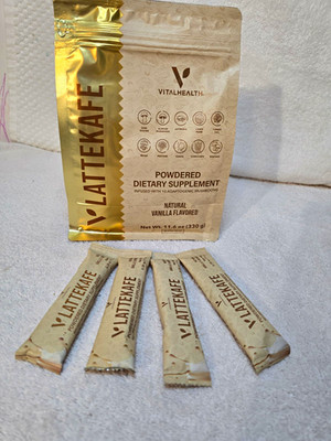 Vital Health LatteKafe Powder Energy Support Vanilla Non-GMO 11.6 oz