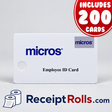 200 Genuine OEM Micros Oracle Magnetic Stripe White Employee Swipe ID Cards