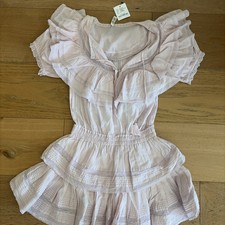LoveShackFancy Liv Dress Womens size M Mini Ruffle Tiered pinkSummer