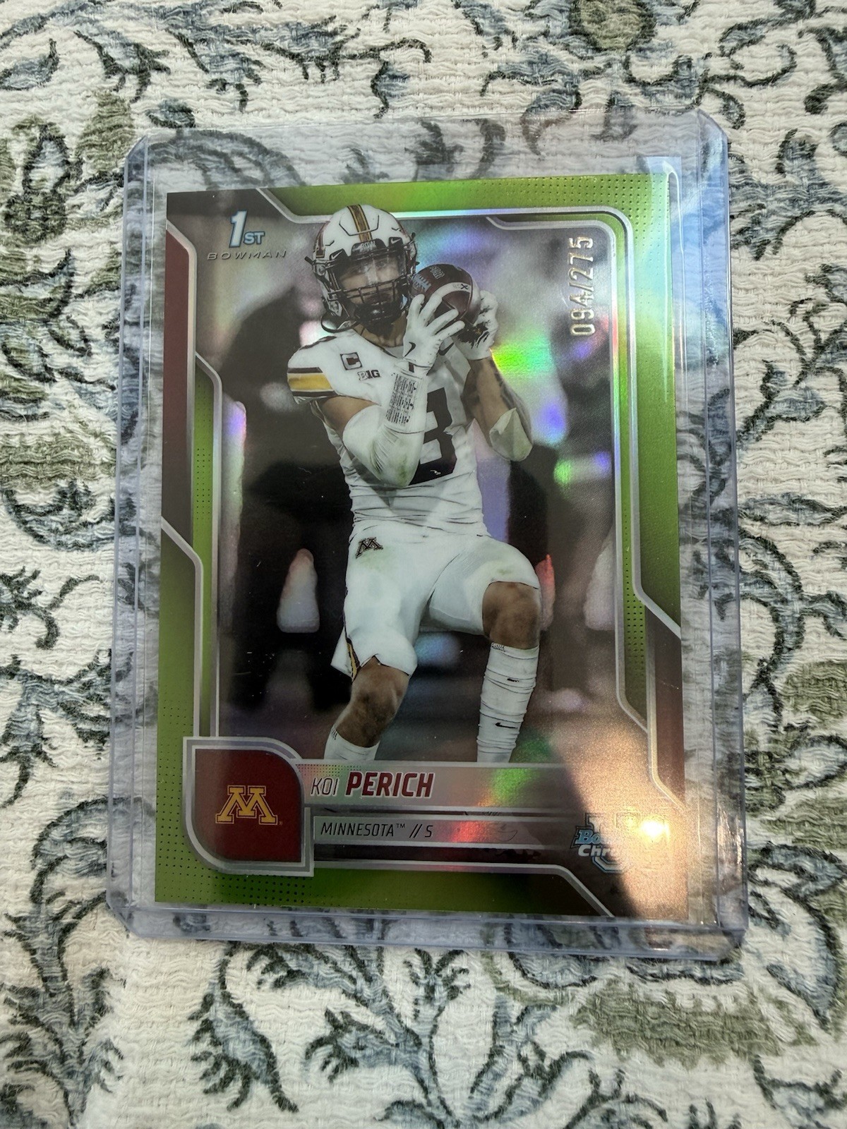 2025 Bowman University Chrome KOI PERICH 1st Lime Green Refractor /275 Minnesota