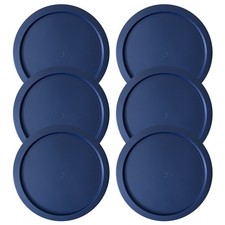 Replacement Lids fits Pyrex 2-Cup Glass Food Storage Container 6-Pack, Blue
