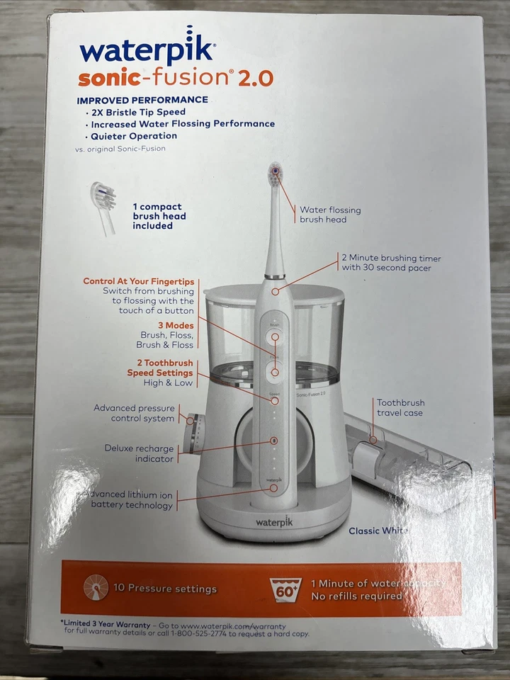 Waterpik SF-03W010-1 Sonic-Fusion 2.0 Blanco NUEVO Foto 3 de 4
