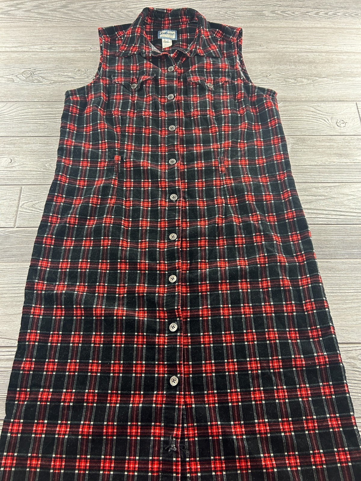 Pendleton Plaid Button Front Sleeveless Dress Wom… - image 1