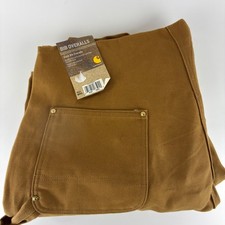 Carhartt Double Knees Duck Bibs Overalls Mens 42x30 R01 BRN Brown NWT NOS