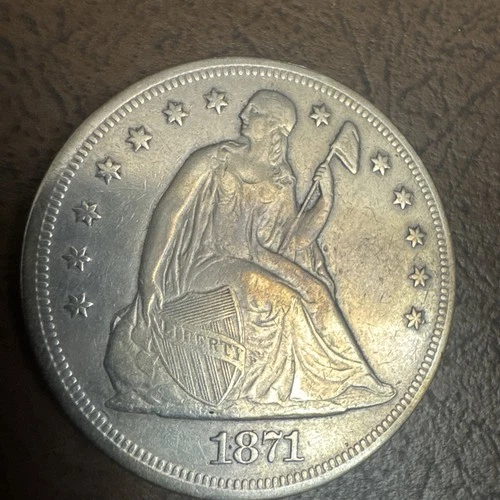 1871 Seated Liberty Unc Rare Find! Beautiful Coin! Must See! Starts .01