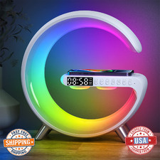 Smart Wireless Charging Alarm Clock w/ Bluetooth Speaker, App Control, Night Lig